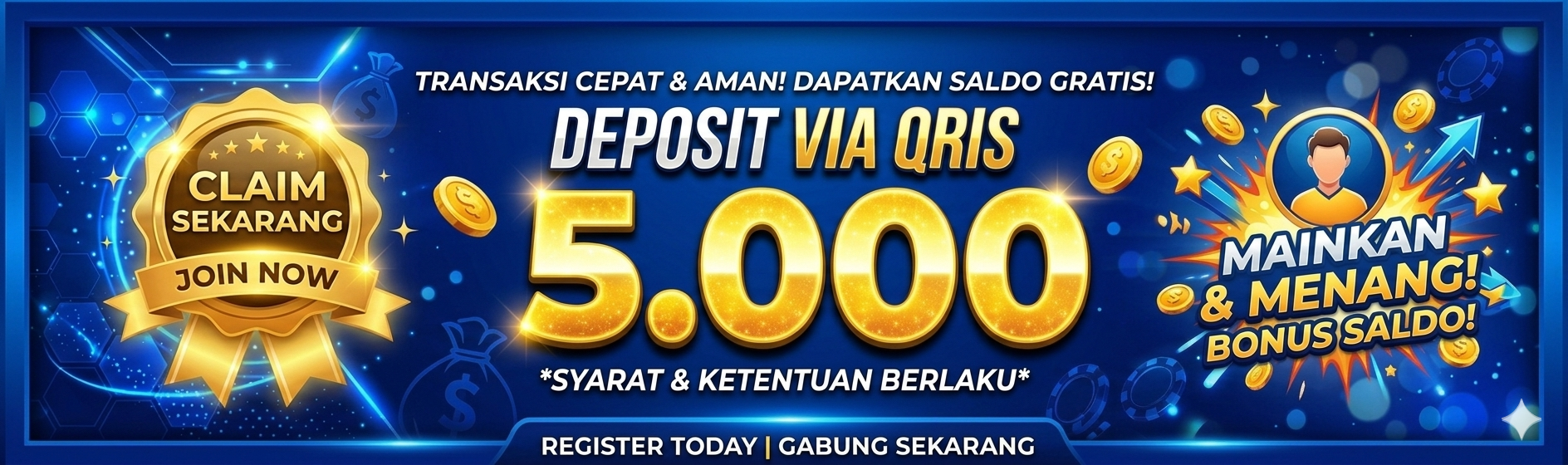 DEPOSIT VIA QRIS BONUS 5.000